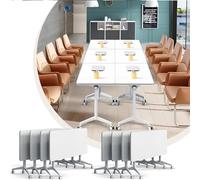 Lot de 4 tables de conférence pliantes avec roulettes verrouillables - Bureau d'entraînement portable pour bureau, maison, salle de classe, installation facile
