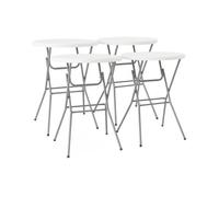 sweeek - Lot de 4 Tables de réception. Tables Mange Debout Pliantes Acier Blanc
