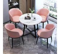 Lot de 4 tables de salle à manger modernes et minimalistes en bois rondes 80 x 80 x 75 cm - Meubles élégants pour salon et cuisine, bureau et chaise, design peu encombrant