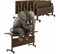 Lot de 4 tables d'entraînement pliables modernes avec roulettes pour bureau et salle de conférence, design léger et portable, idéal pour les réunions et événements