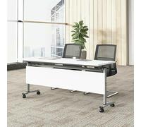 Lot de 4 tables d'entraînement pliantes modernes avec roulettes, idéales pour bureau, salle de conférence, bureau de réunion, design compact et polyvalent