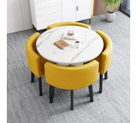 Lot de 4 tables et chaises de salle à manger - Bureau élégant pour les réunions d'affaires, idéal pour les cafés et les salles de séjour