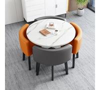 Lot de 4 tables et chaises de salle à manger - Bureau élégant pour les réunions d'affaires, idéal pour les cafés et les salles de séjour