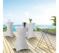 Lot de 4 tables hautes pliantes 105 CM et 4 housses blanches 1 G