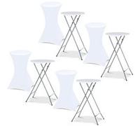 Lot de 4 tables hautes pliantes 105 CM et 4 housses blanches 1 G