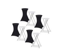 IDMarket – Lot de 4 tables hautes pliantes 105 cm – 4 housses noires