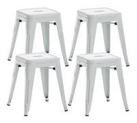 CLP Trading GmbH Tabourets Armin – bas, style industriel métal – Lot de 4