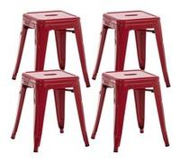 Lot de 4 tabourets au style industriel Armin , Rouge Rouge G