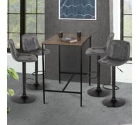 Lot De 4 Tabourets De Bar Denver Gris Vintage