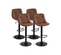 IDMarket - Lot de 4 tabourets de bar Denver Marron vintage
