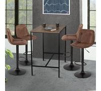 Lot De 4 Tabourets De Bar Denver Marron Vintage