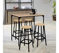 IDMarket - Lot de 4 tabourets de Bar Detroit Assise Ronde Design Industriel