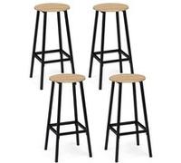 IDMarket - Lot de 4 tabourets de Bar Detroit Assise Ronde Design Industriel