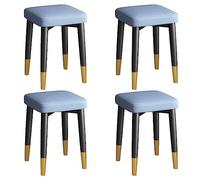 Lot de 4 tabourets de bar empilables carrés en métal avec support en forme de X et coussinets antidérapants, tabourets courts rembourrés dos nu pour salle à manger, cuisine, décoration d'intérieur