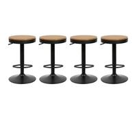 Lot de 4 tabourets de bar en bois JEOBEST - Hauteur réglable 55 cm - 75 cm - Gris