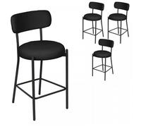Lot de 4 tabourets de bar hauts en polaire douce idéal pour cafés et salons de thé JEOBEST confortables supporte jusqu'à 120kg
