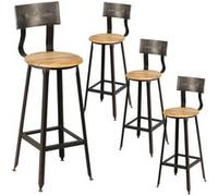 Lot de 4 Tabourets de Bar Industriel H75 - INDUS - ALTOBUY Gris G
