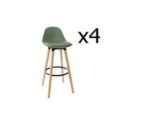 Lot de 4 tabourets de bar kaki - l. 42,5 x l. 39,5 x h. 92 cm -pegane-