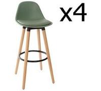 Lot de 4 tabourets de bar kaki - l. 42,5 x l. 39,5 x h. 92 cm -pegane-