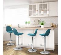 IDMarket - Lot de 4 tabourets de Bar Karl Design Bleu Canard