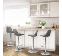 IDMarket - Lot de 4 tabourets de bar Karl - design gris