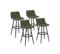 IDMarket Tabourets de bar Mady – Velours vert – Lot de 4