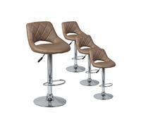 HAMILTON - Lot de 4 Tabourets de Bar Marron -