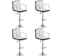 Lot de 4 tabourets de bar modernes - Cadre en acier épais, siège confortable en cuir synthétique pour salle à manger, café, bar à domicile, salon - Design ergonomique et construction durable
