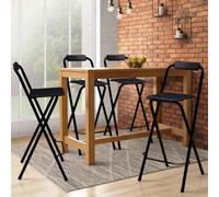 IDMarket Tabourets de bar pliants DELSON Lot de 4 noirs