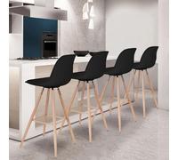 IDMarket Tabourets de bar Sara – Lot de 4 – Noir