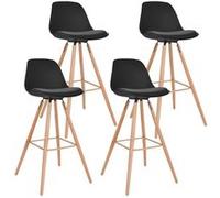 IDMarket Tabourets de bar Sara – Lot de 4 – Noir