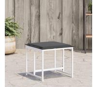 Vidaxl Tabourets De Jardin Avec Coussins 4pcs Blanc Acier Et Textilène Multicolore