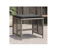 Lot de 4 Tabourets de Jardin avec Coussins Chaises Gris Résine Tressée vidaXL