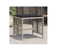 Vidaxl Tabourets De Jardin Et Coussins Lot De 4 Gris Clair 41x41x36 Cm Multicolore