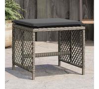 Lot de 4 Tabourets de Jardin avec Coussins Chaises Gris Résine Tressée vidaXL