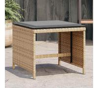 Lot de 4 Tabourets de Jardin avec Coussins Chaises Gris Résine Tressée vidaXL