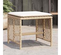 Lot de 4 Tabourets de Jardin avec Coussins Chaises Gris Résine Tressée vidaXL