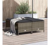 vidaXL Tabourets de jardin Lot de 4 avec coussins Résine tressée Noir