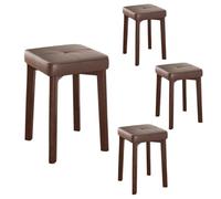 Lot de 4 tabourets de salle à manger empilables en bois avec dessus carré pour îlot de cuisine, école ou salle à manger