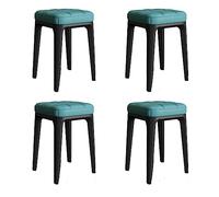 Lot de 4 tabourets empilables avec sièges en cuir synthétique - Tabourets gigognes carrés à quatre pieds avec sièges rembourrés - Tabouret empilable en plastique pour petit déjeuner, salle à manger,