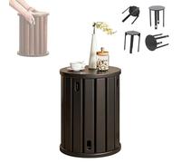Lot de 4 tabourets empilables en bois massif avec design économiseur d'espace, tabouret empilable en bois massif, aucune installation nécessaire, pour salon, chambre à coucher, balcon