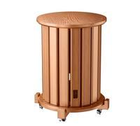 Lot de 4 Tabourets Empilables en Bois Massif avec Roulettes, Chaises Gigognes à roulettes sans Assemblage, Tabourets de Cuisine Ronds Gain de Place pour Salon, Salle à Manger, Dortoir Couleur en bo