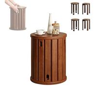 Lot de 4 tabourets empilables en bois massif pour salon, chambre à coucher et balcon, aucune installation nécessaire