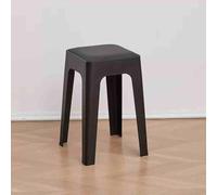 Lot de 4 tabourets empilables en plastique coloré de 45,7 cm, chaises de salle à manger portables dos nu pour la maison, le bureau, l'école et les fêtes, sièges de bar carrés (noir)