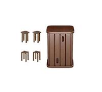 Lot de 4 tabourets empilables pour meubles, table d'appoint de canapé, tabourets portables de bureau et de salle de classe, pour salon, tabourets gigognes multifonctionnels en bois