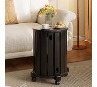 Lot de 4 tabourets empilables ronds en bois massif avec roulettes, faciles à déplacer, design minimaliste pour cuisine, salon, bureau, chambre à coucher