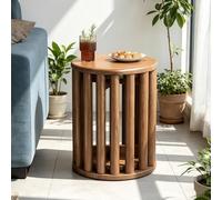 Lot de 4 tabourets empilables ronds en bois, table basse multifonction 4 en 1 pour chambre à coucher, cuisine, salon, bureau