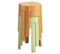 Lot de 4 tabourets empilables ronds en PP de 45,7 cm de hauteur, tabourets de bar portables, tabouret d'école avec pieds antidérapants silencieux pour salle à manger, salon, salle de classe,B