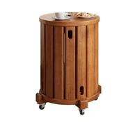 Lot de 4 tabourets empilables - Tables d'appoint gigognes en bois massif pour salon, chambre à coucher, balcon - Meuble robuste et peu encombrant