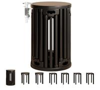 Lot de 4 tabourets gigognes empilables en bois, petites tables d'appoint polyvalentes pour salon, chambre, balcon, design compact pour usage multiple